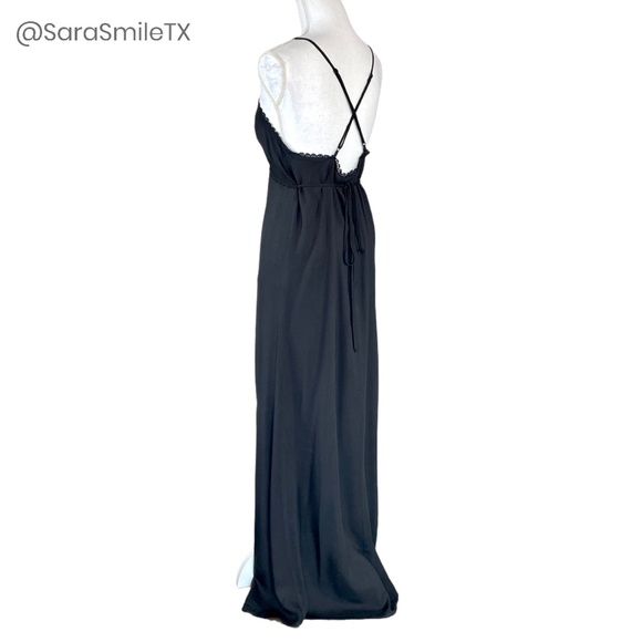 FOR LOVE AND LEMONS Black Boho Double High Slit Low Back Maxi Summer Dress - Picture 6 of 15